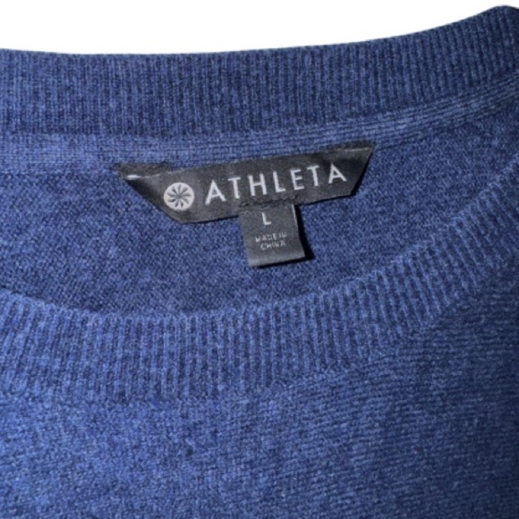 Athleta WOOL CASHMERE STARGAZER PULLOVER NAVY Sz Large - Picture 6 of 12